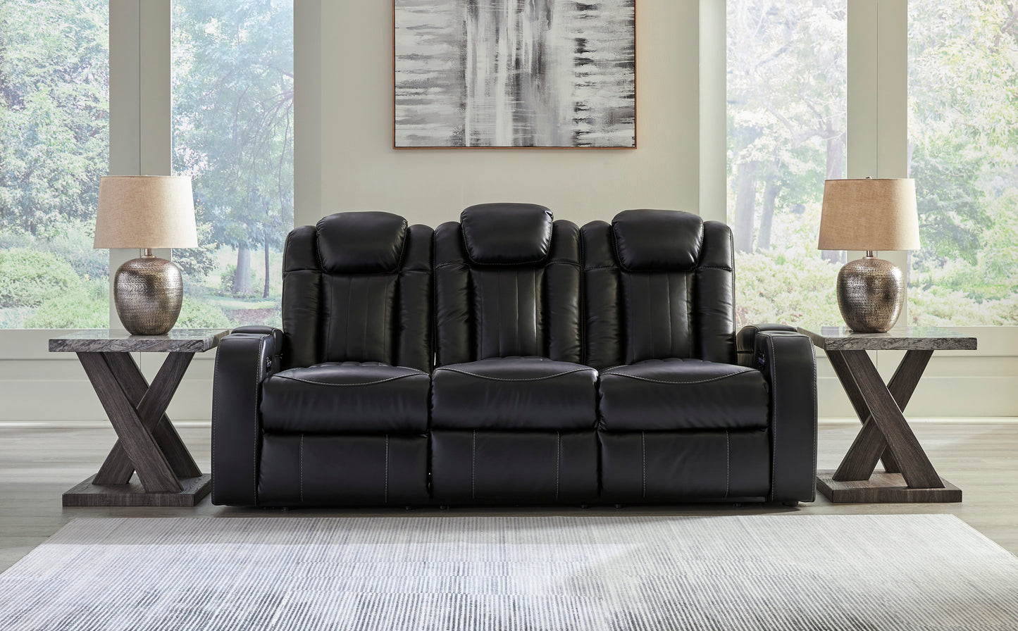 Caveman Den Dual Power Reclining Sofa and Loveseat