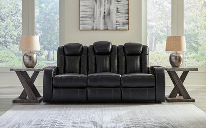 Caveman Den Dual Power Reclining Sofa and Loveseat