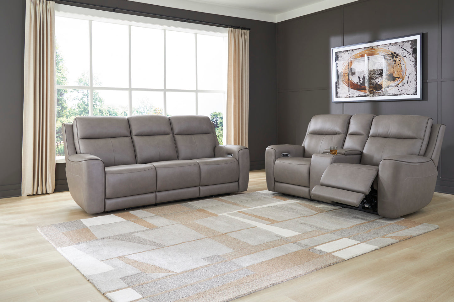 5Z-Comfort Power Recliner Sofa and Loveseat