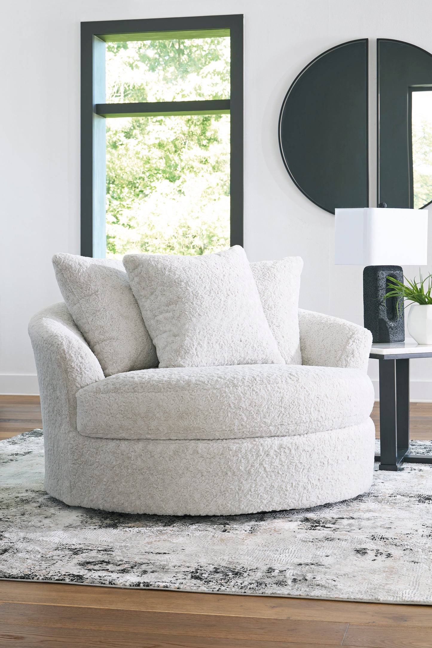 Cuddle Plush Oversized Swivel Accent Chair