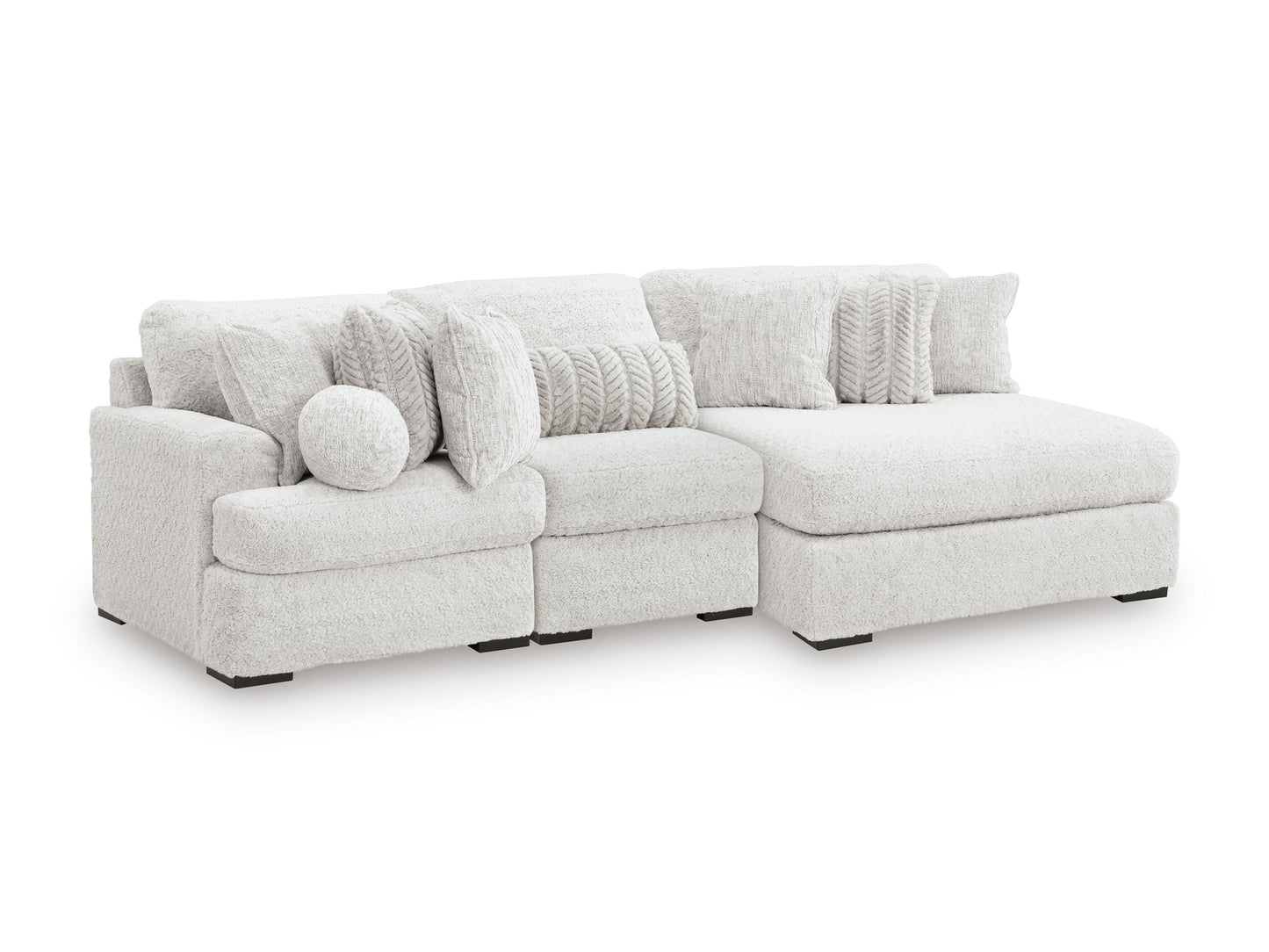 Cuddle Plush 3-Piece Sectional with Chaise