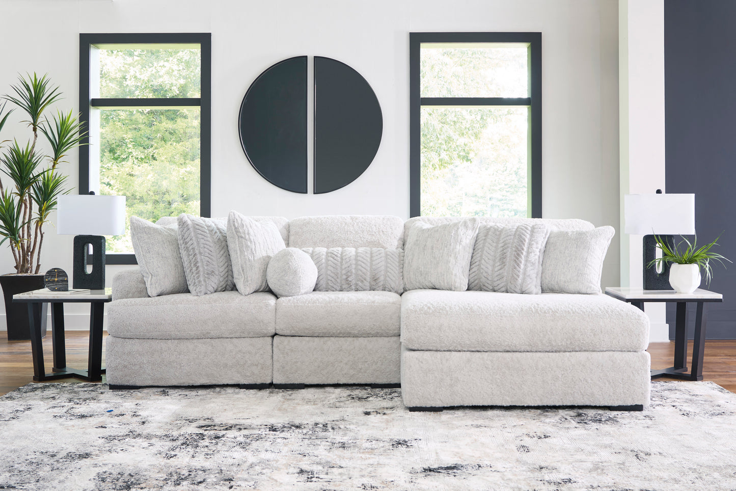 Cuddle Plush 3-Piece Sectional with Chaise