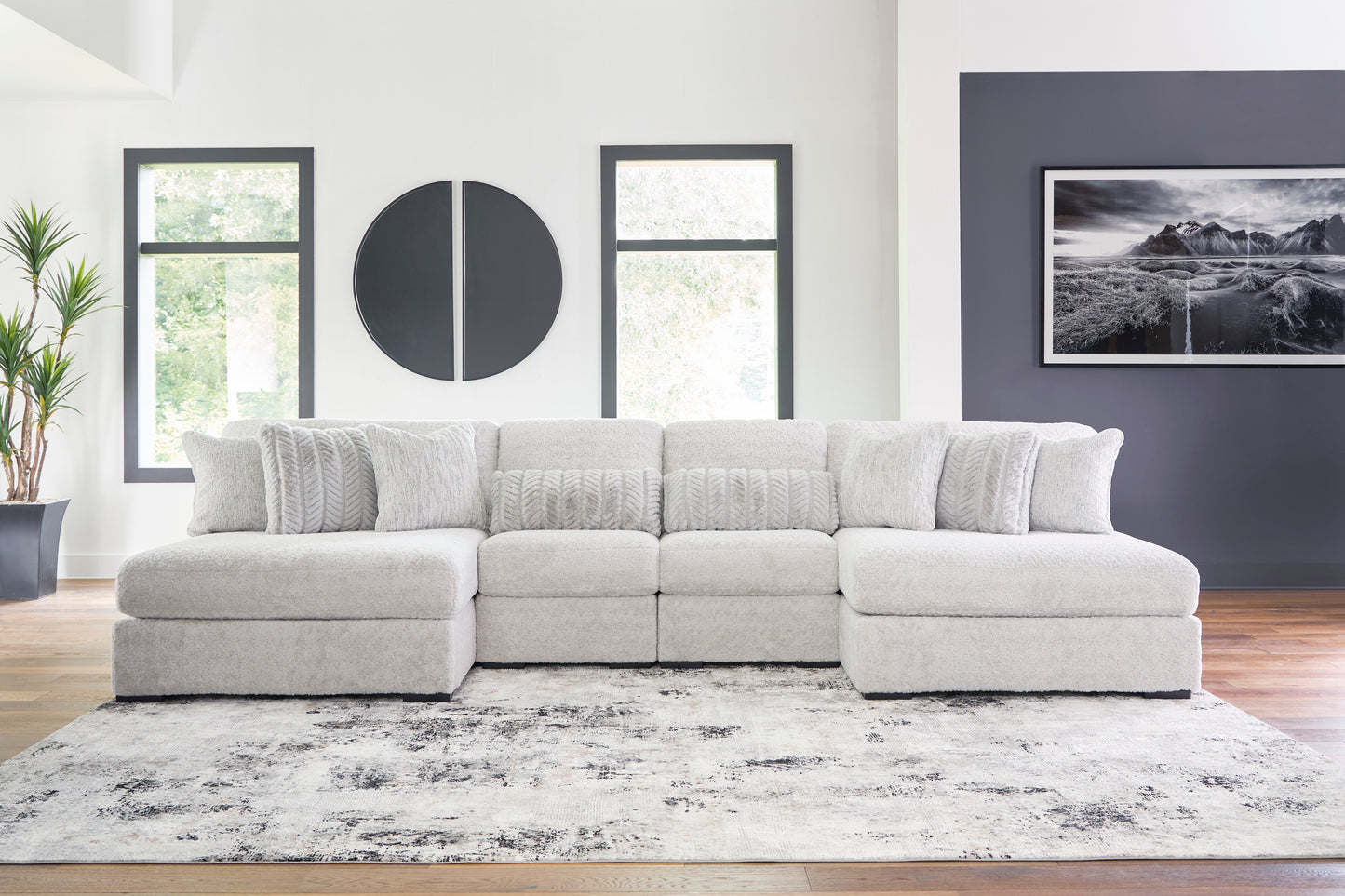 Cuddle Plush 4-Piece Sectional with Chaise