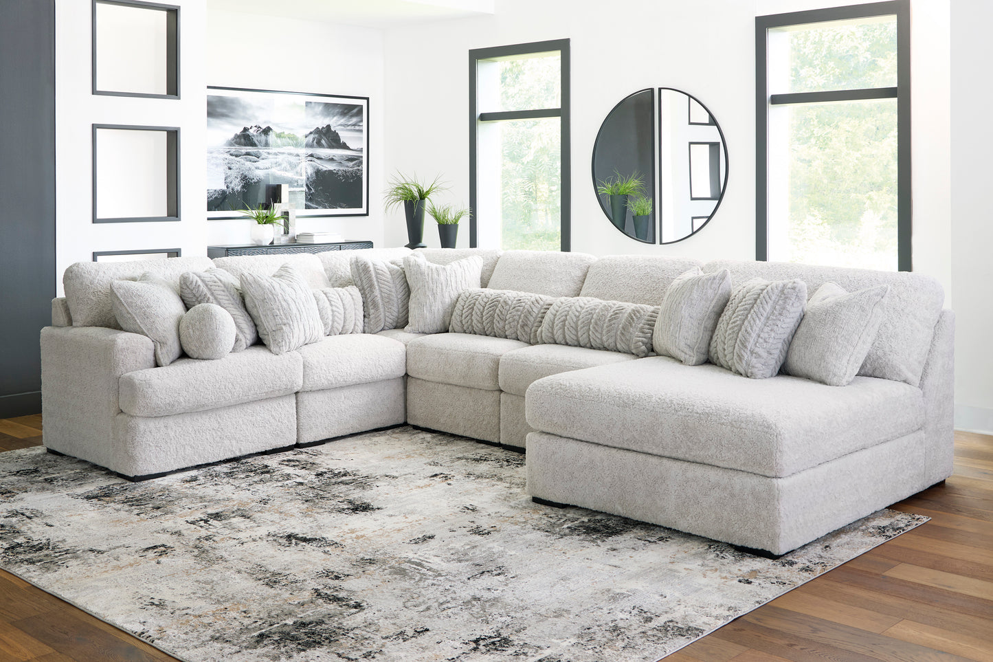Cuddle Plush 6-Piece Sectional with Chaise