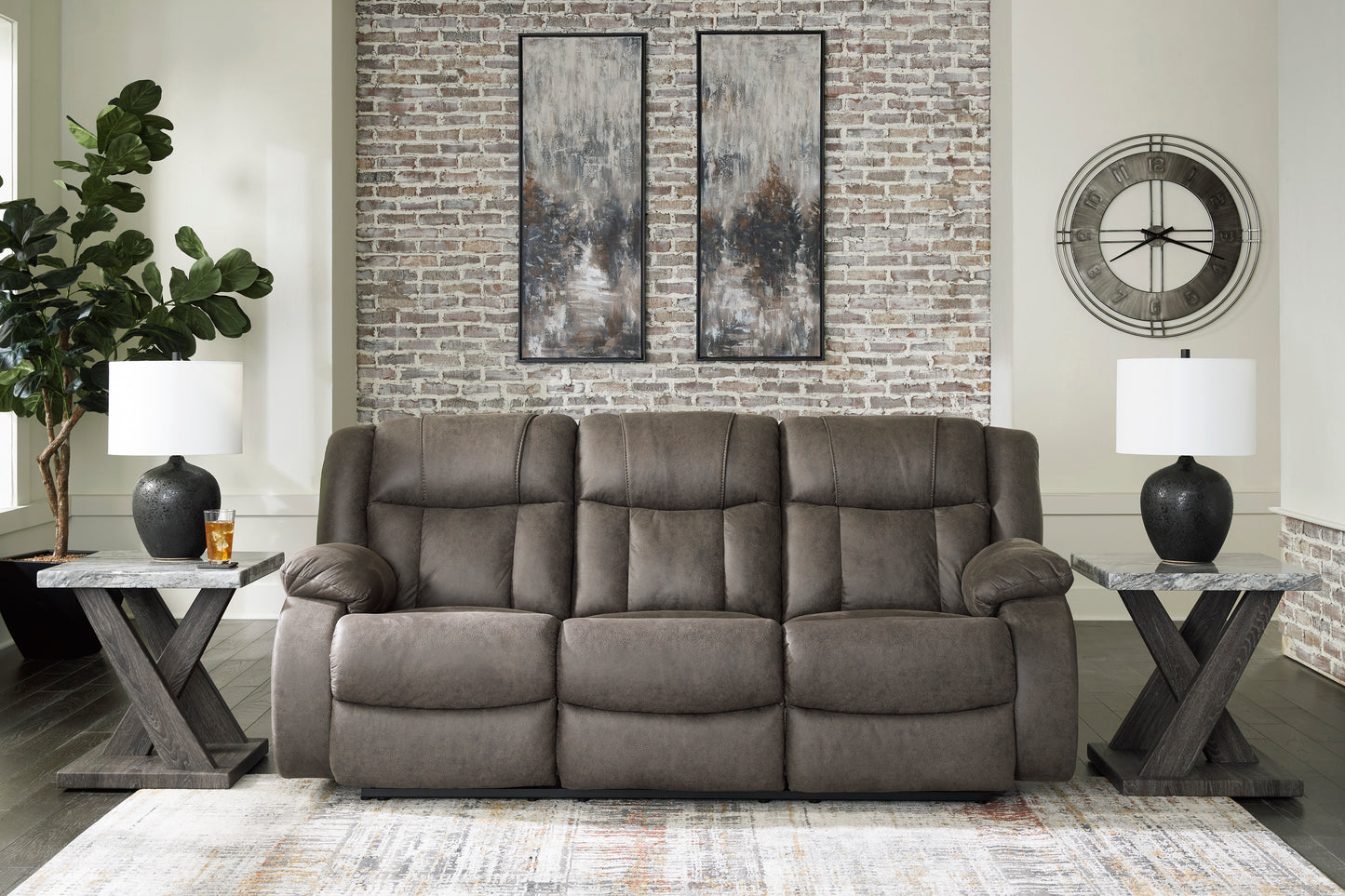 First Base Reclining Sofa and Loveseat