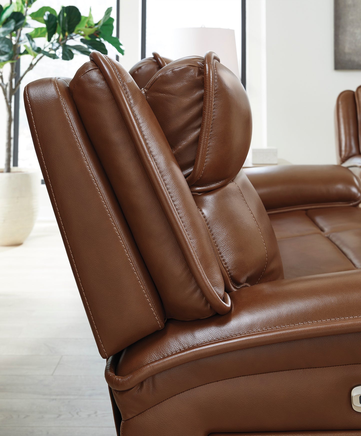 Healy Pier Dual Power Leather Reclining Sofa and Loveseat