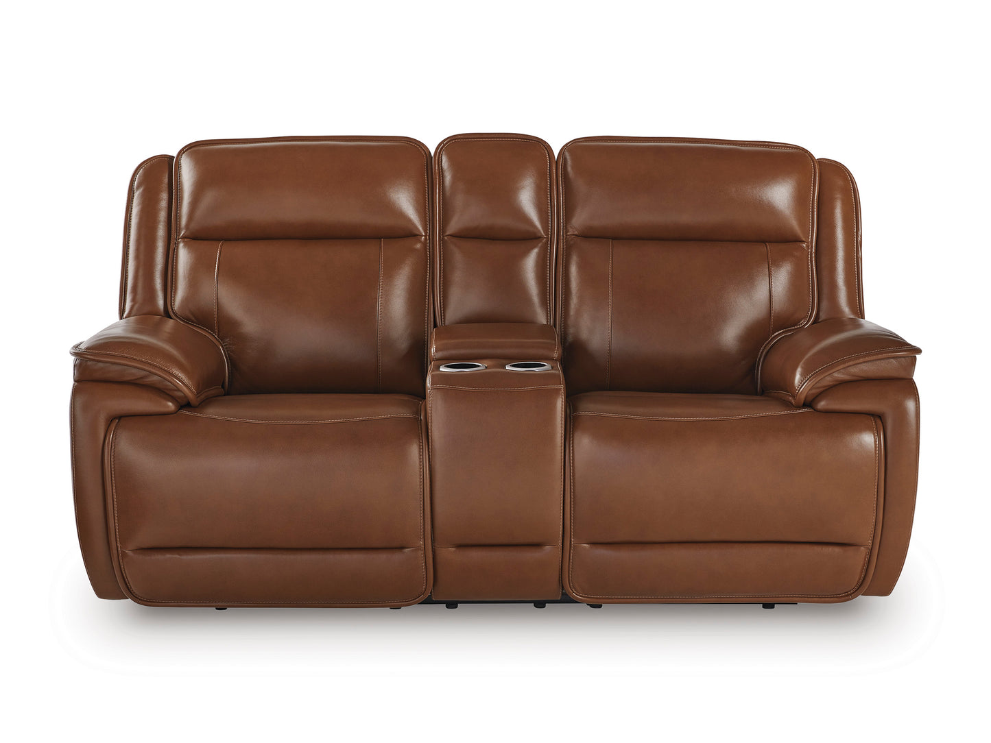Healy Pier Dual Power Leather Reclining Sofa and Loveseat