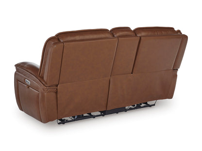 Healy Pier Dual Power Leather Reclining Sofa and Loveseat