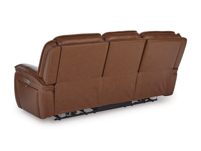 Healy Pier Dual Power Leather Reclining Sofa and Loveseat