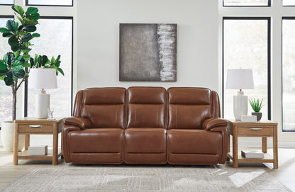 Healy Pier Dual Power Leather Reclining Sofa and Loveseat