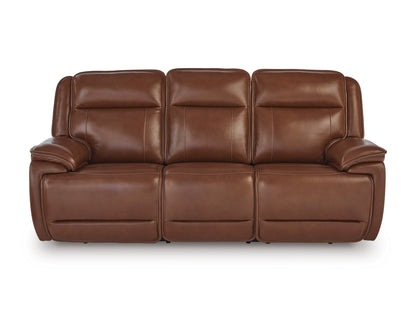Healy Pier Dual Power Leather Reclining Sofa and Loveseat