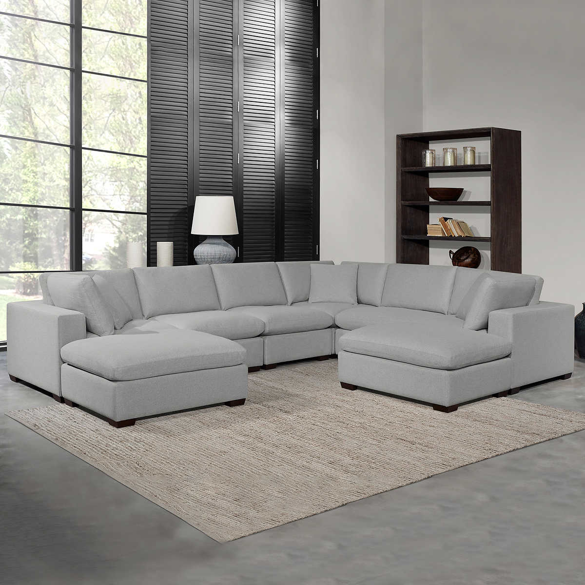 Seccional modular de 8 piezas Thomasville Lowell - Gris claro