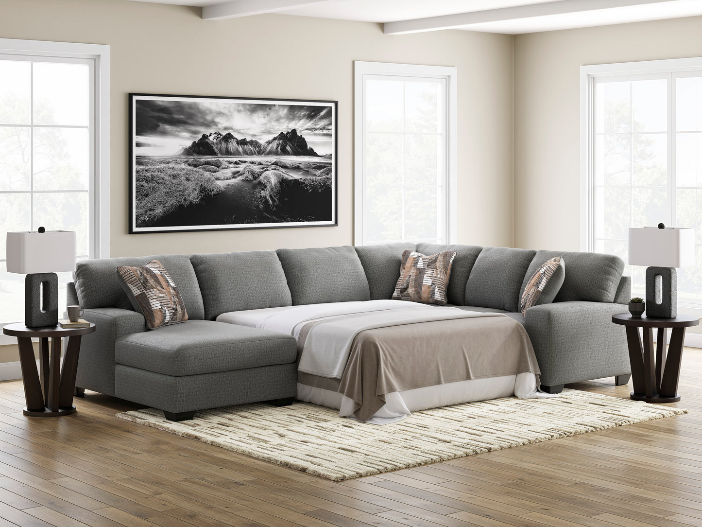 Newellen 3-Piece Sleeper Sectional with Chaise